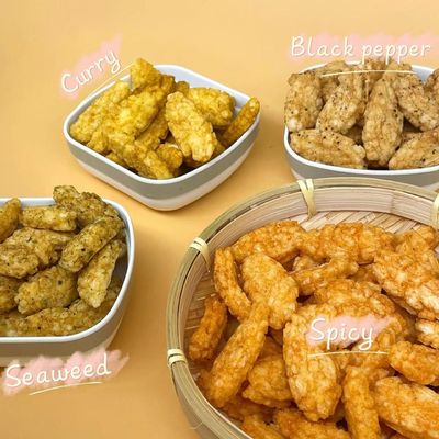 Knusperiger Meerespflanzen-Curry-Chili Black Pepper Flavor Rice-Cracker-Imbiss briet
